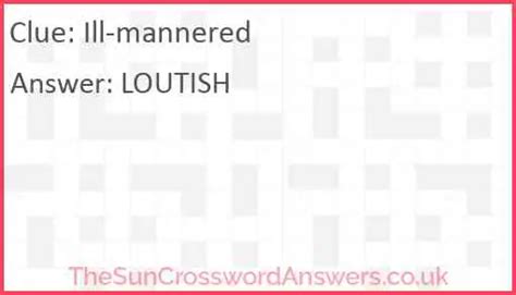 ill mannered crossword